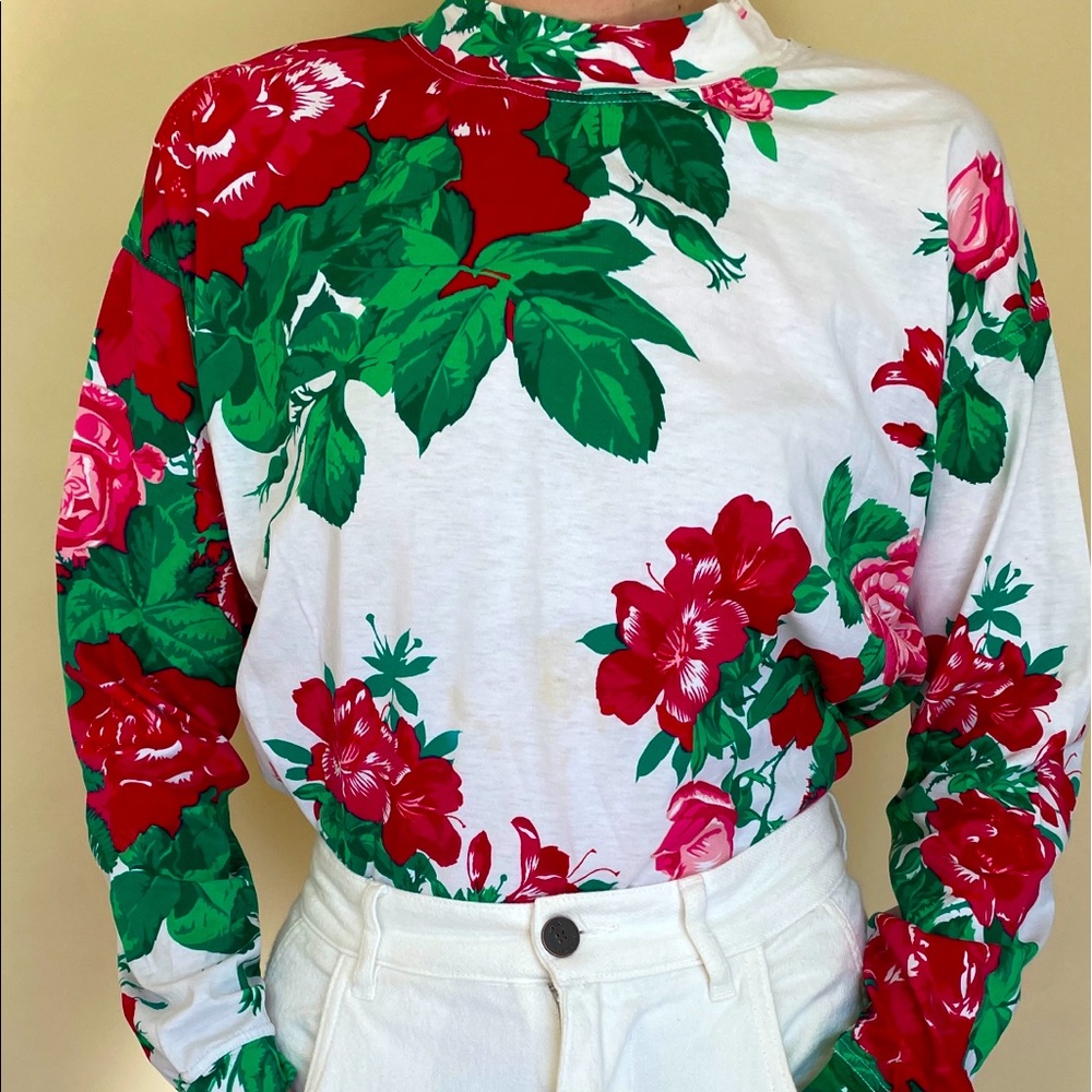 VINTAGE Red Rose long sleeve t-shirt